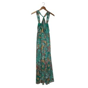 Maurice’s Women’s Size Small Paisley Halter Flowy Boho Chiffon Maxi Dress